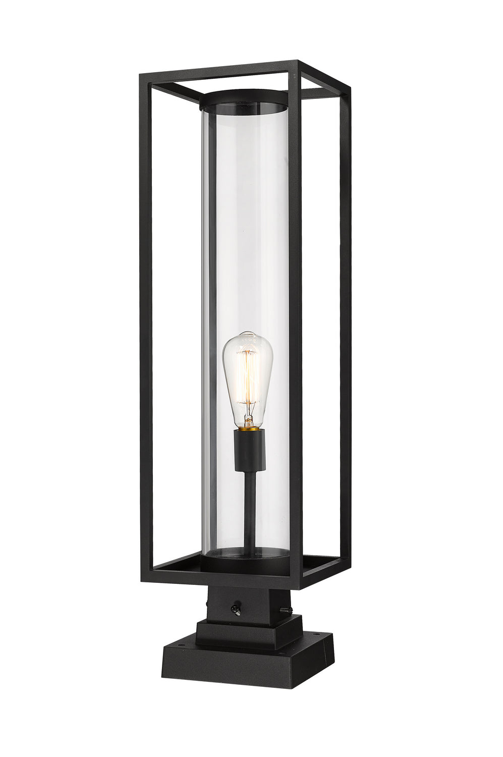 Dunbroch One Light Outdoor Pier Mounted Fixture in Black - available from The Lighting Shoppe, trusted by Canadian homeowners