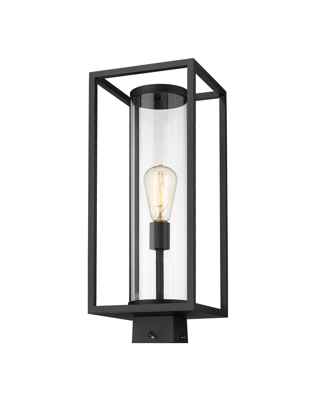 Dunbroch One Light Outdoor Post Mount Fixture in Black - available from The Lighting Shoppe, trusted by Canadian homeowners