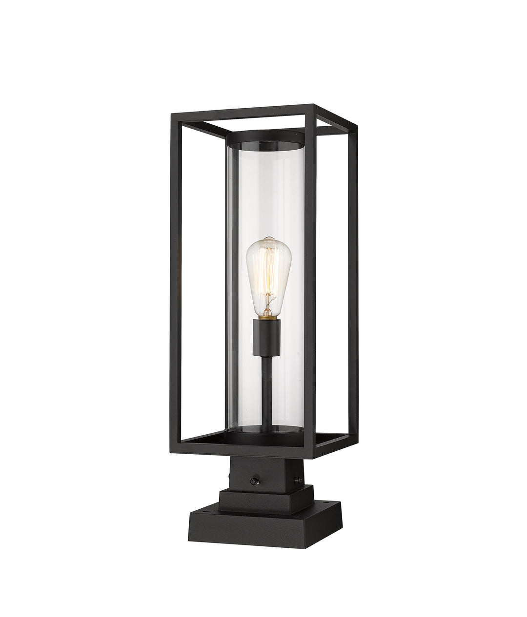 Dunbroch One Light Outdoor Pier Mounted Fixture in Black - available from The Lighting Shoppe, trusted by Canadian homeowners