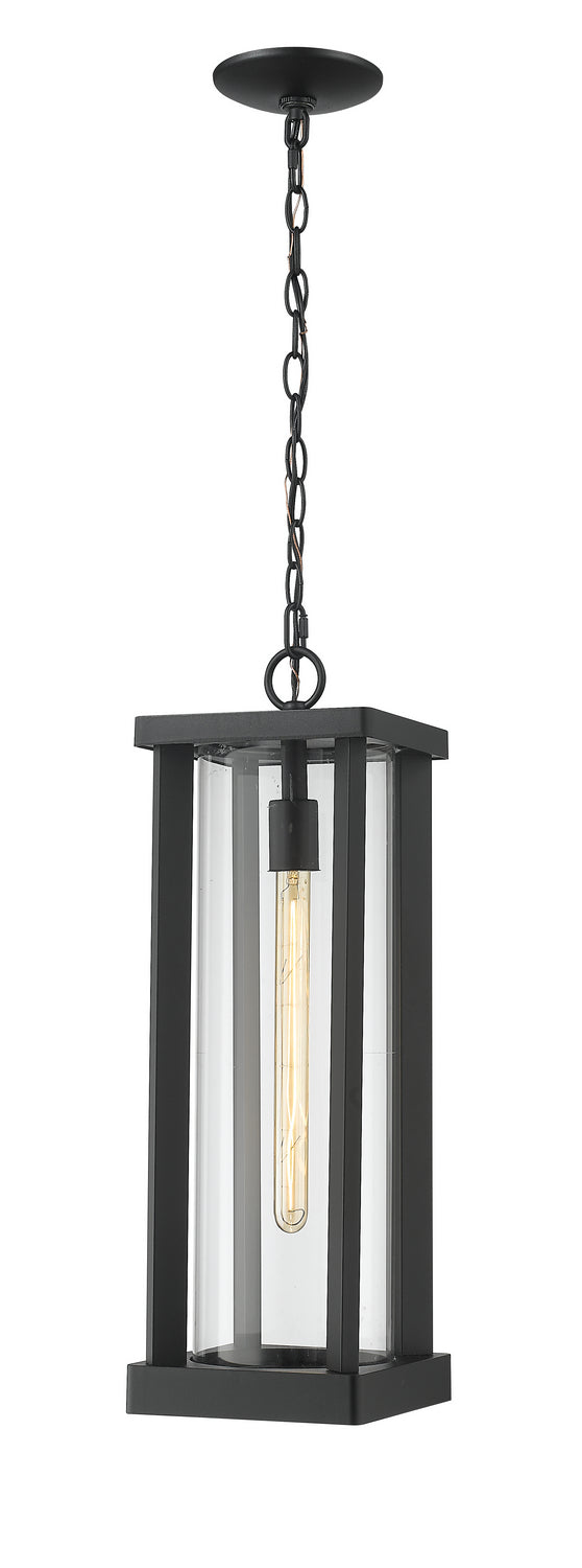 Glenwood One Light Outdoor Chain Mount Ceiling Fixture in Black - available from The Lighting Shoppe, trusted by Canadian homeowners