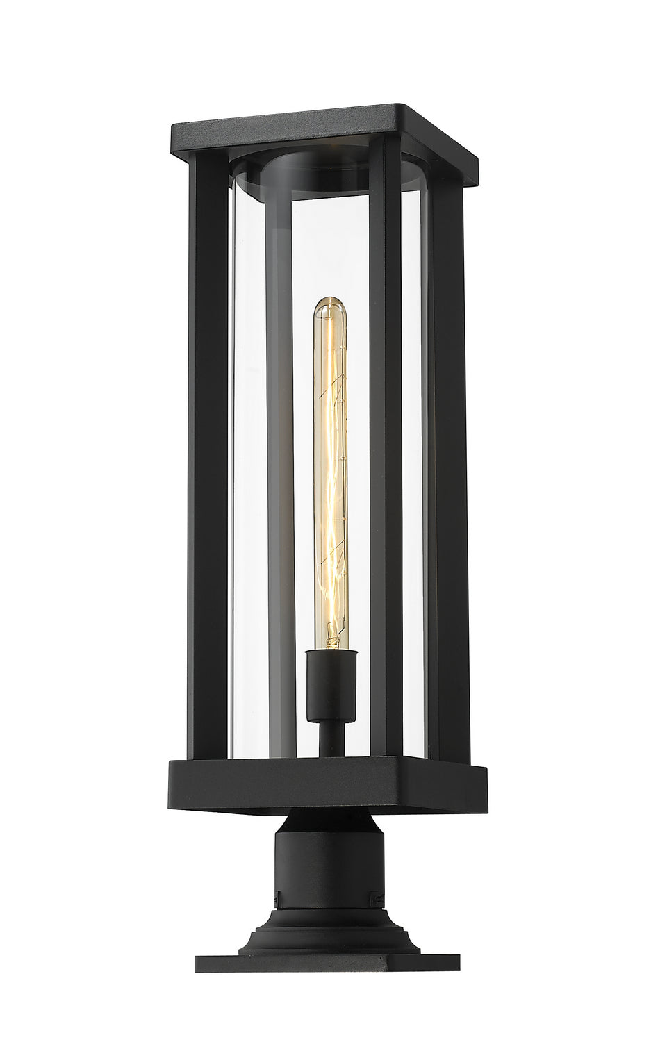 Glenwood One Light Outdoor Pier Mounted Fixture in Black - available from The Lighting Shoppe, trusted by Canadian homeowners