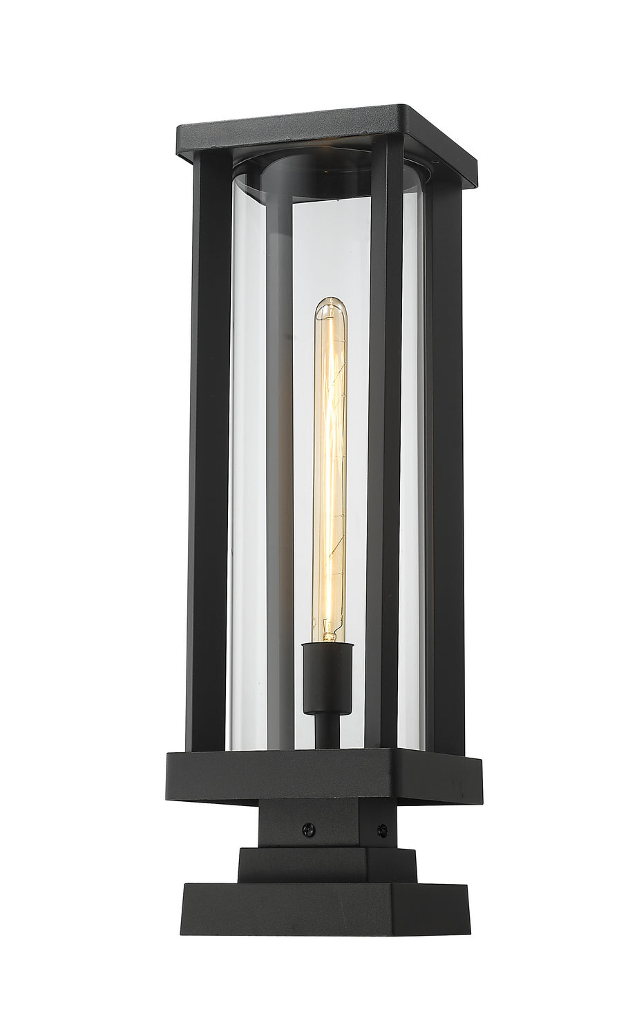 Glenwood One Light Outdoor Pier Mounted Fixture in Black - available from The Lighting Shoppe, trusted by Canadian homeowners