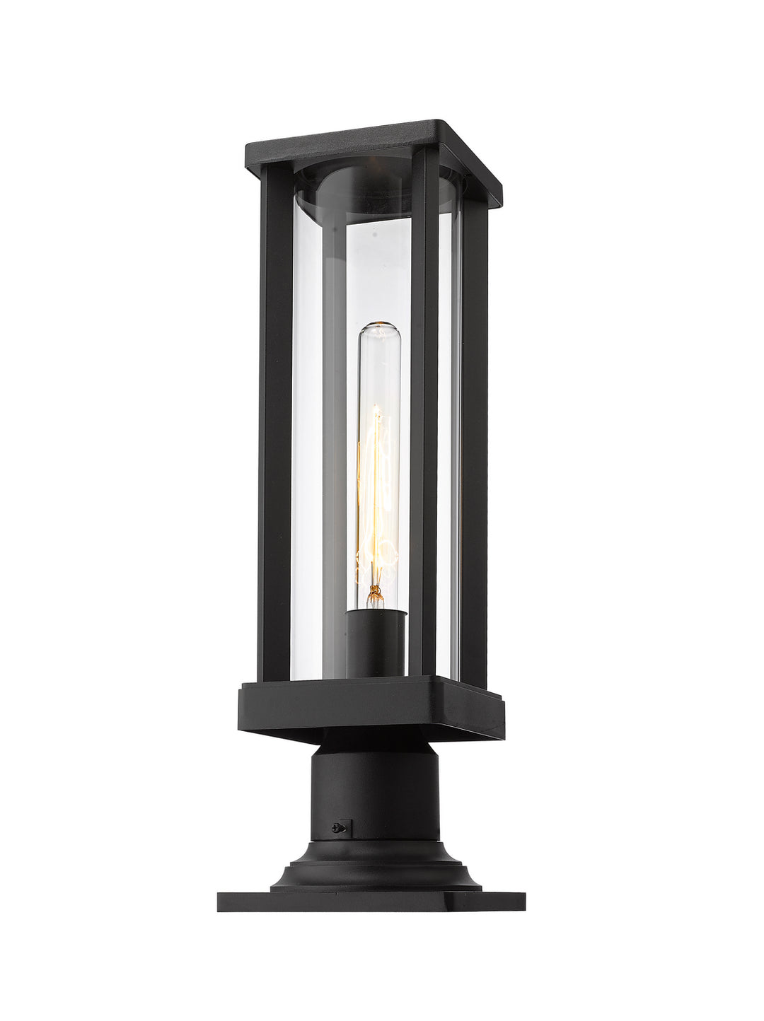 Glenwood One Light Outdoor Pier Mounted Fixture in Black - available from The Lighting Shoppe, trusted by Canadian homeowners
