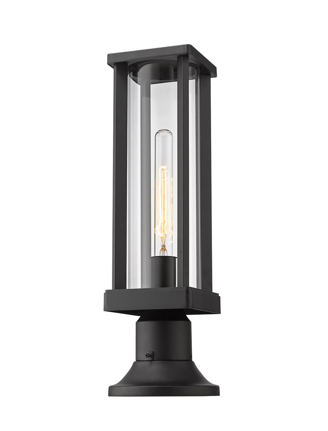 Glenwood One Light Outdoor Pier Mounted Fixture in Black - available from The Lighting Shoppe, trusted by Canadian homeowners