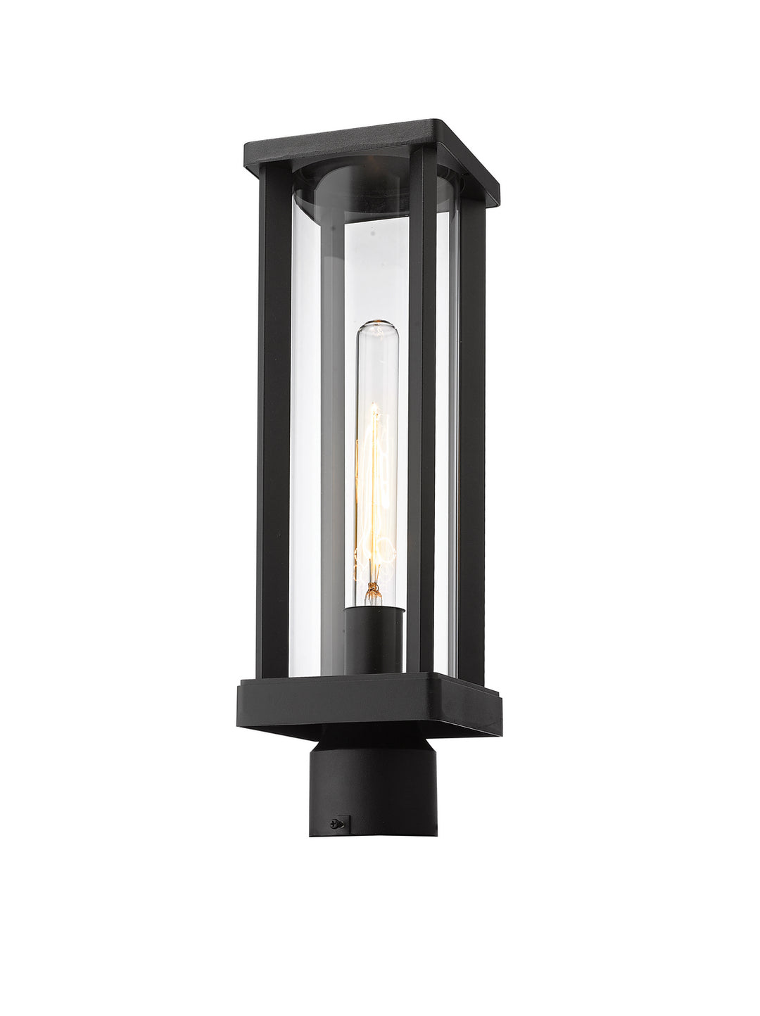Glenwood One Light Outdoor Post Mount Fixture in Black - available from The Lighting Shoppe, trusted by Canadian homeowners