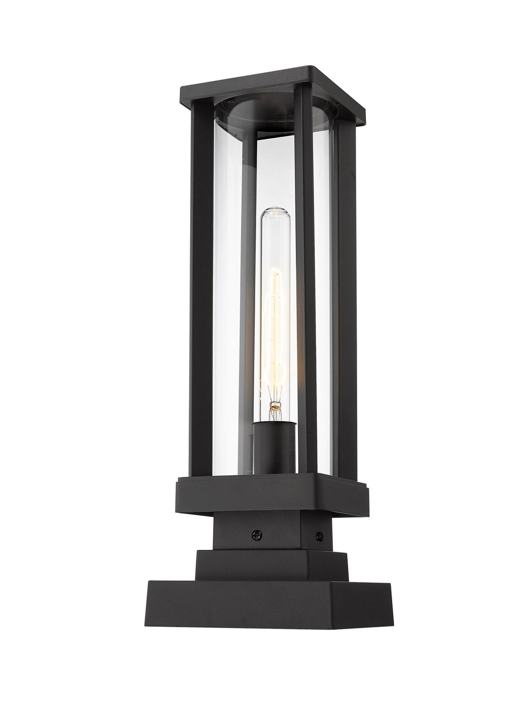Glenwood One Light Outdoor Pier Mounted Fixture in Black - available from The Lighting Shoppe, trusted by Canadian homeowners