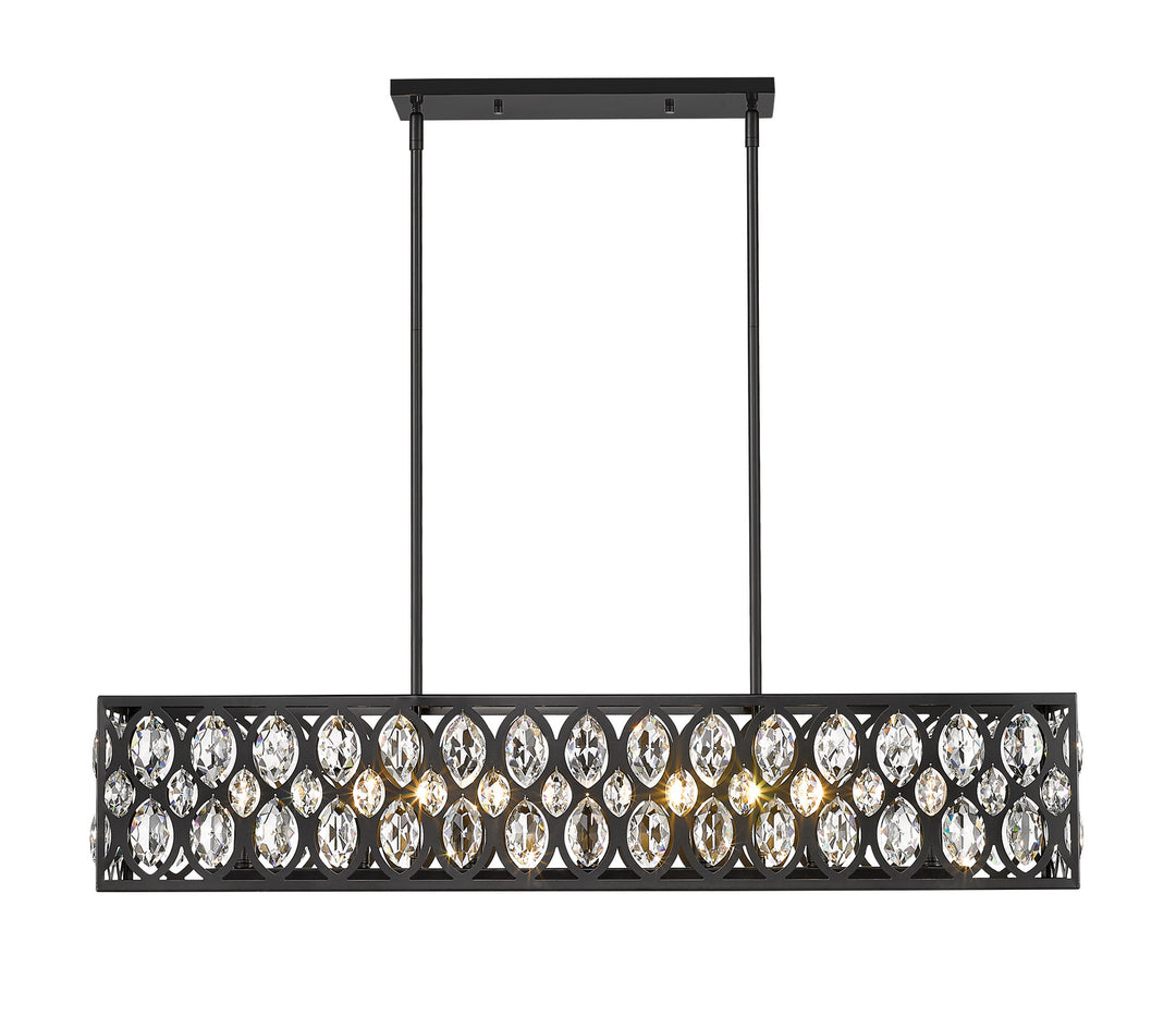 Dealey Seven Light Linear Chandelier in Matte Black - available from The Lighting Shoppe, trusted by Canadian homeowners