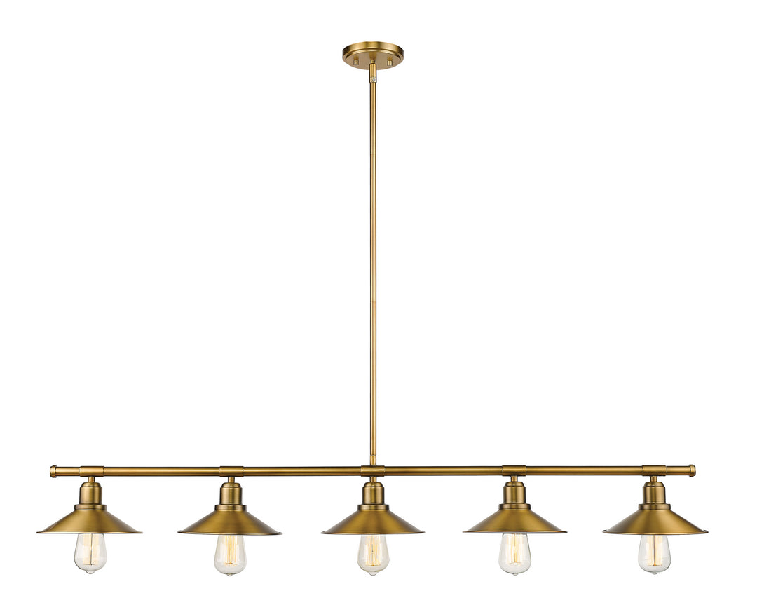 Casa Five Light Linear Chandelier in Foundry Brass - available from The Lighting Shoppe, trusted by Canadian homeowners