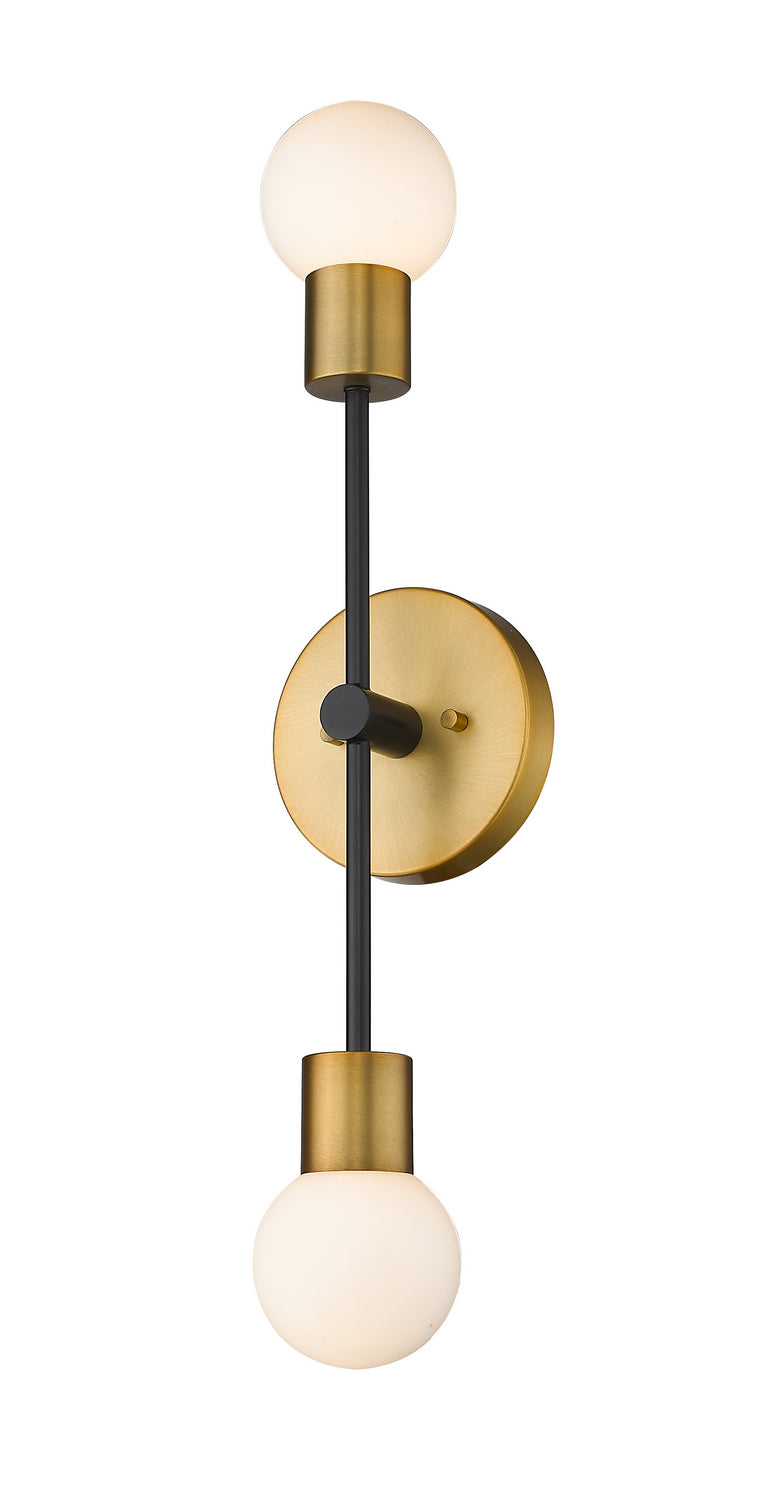 Z-Lite Canada - 621-2S-MB-FB - Two Light Wall Sconce - Neutra - Matte Black + Foundry Brass