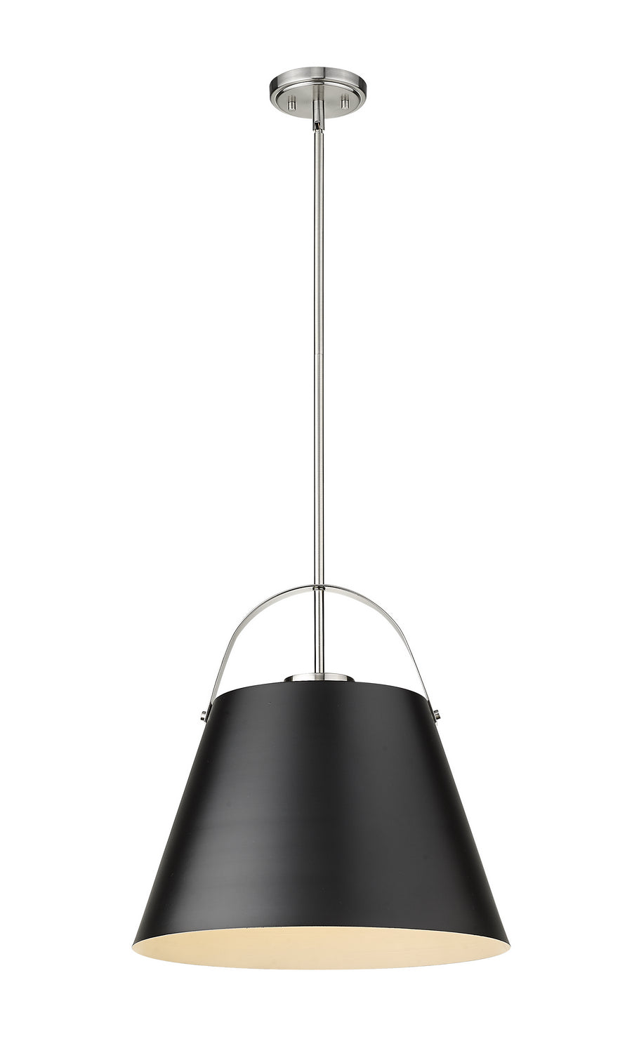 Z-Studio One Light Pendant in Matte Black + Brushed Nickel - available from The Lighting Shoppe, trusted by Canadian homeowners