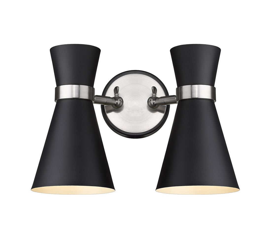 Soriano Two Light Wall Sconce in Matte Black + Brushed Nickel - available from The Lighting Shoppe, trusted by Canadian homeowners