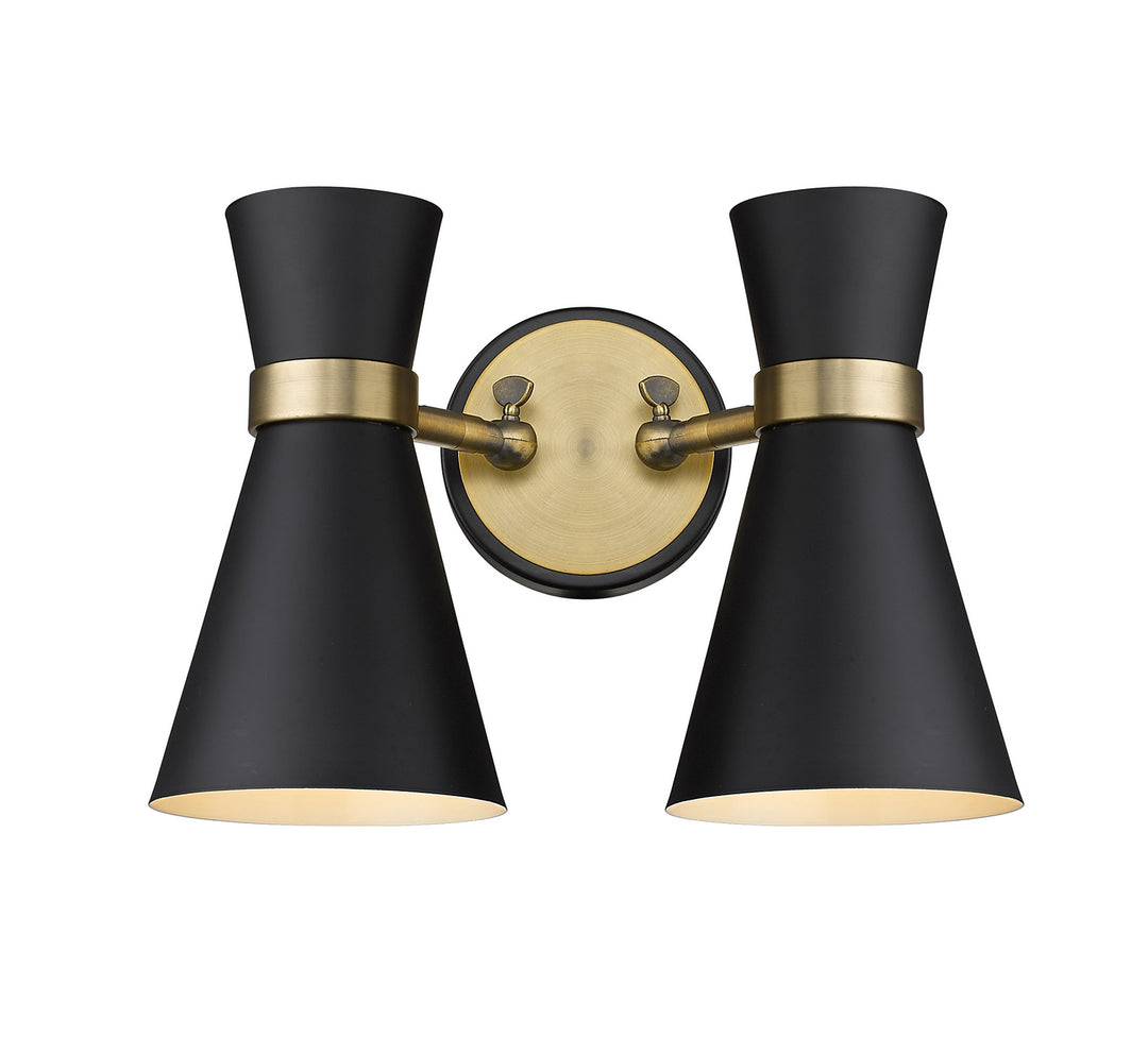 Z-Lite Canada - 728-2S-MB-HBR - Two Light Wall Sconce - Soriano - Matte Black + Heritage Brass