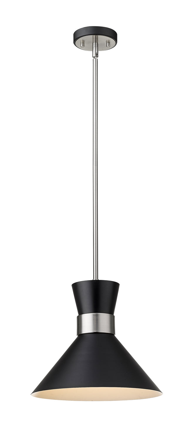 Soriano One Light Pendant in Matte Black + Brushed Nickel - available from The Lighting Shoppe, trusted by Canadian homeowners