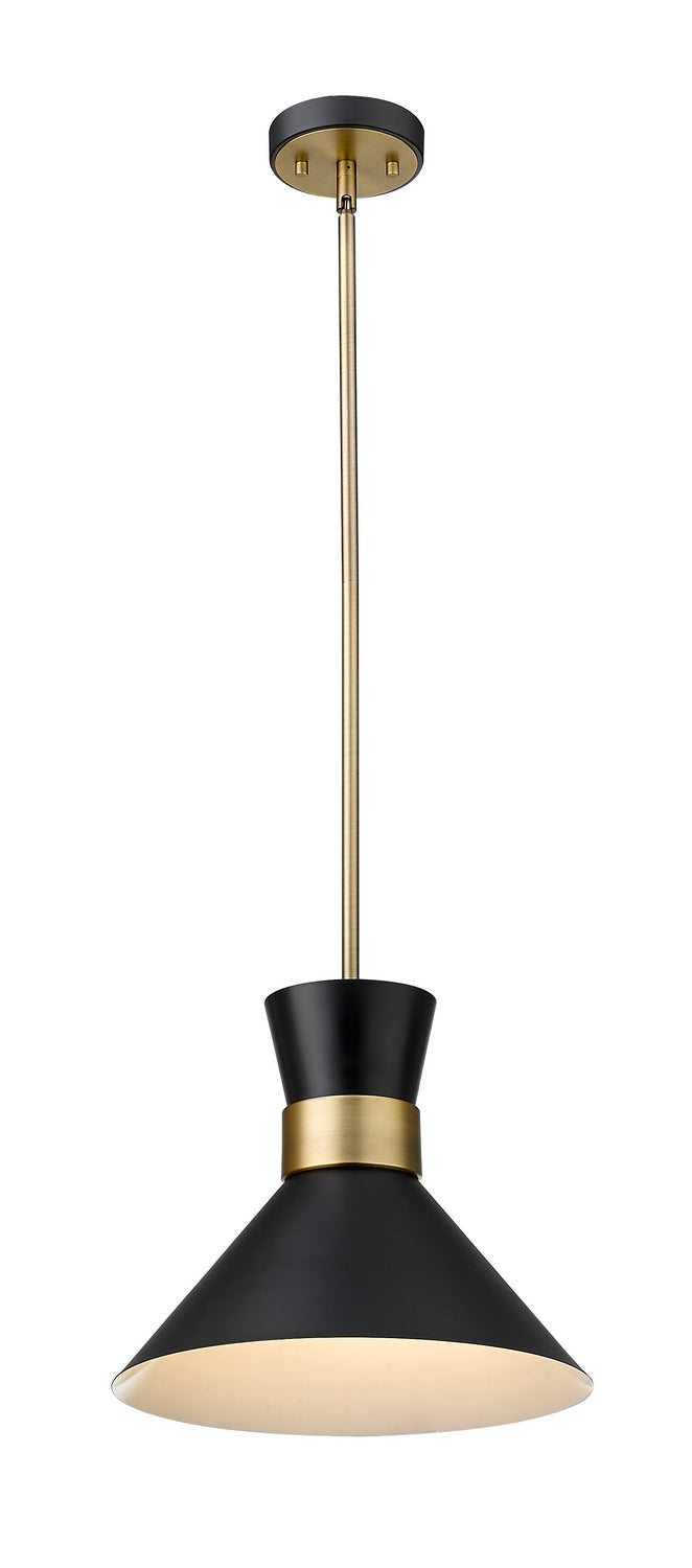 Soriano One Light Pendant in Matte Black + Heritage Brass - available from The Lighting Shoppe, trusted by Canadian homeowners