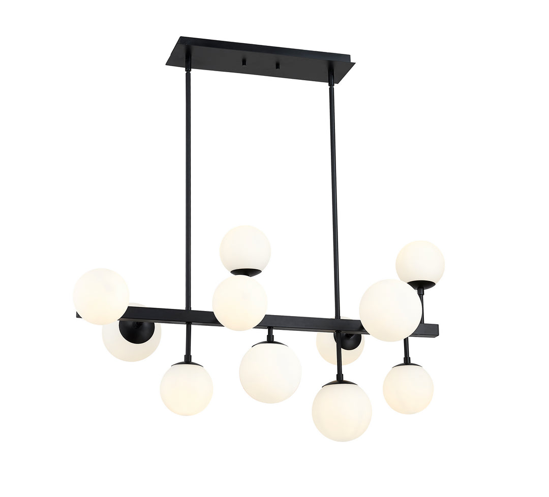 Midnetic 11 Light Linear Chandelier in Matte Black - available from The Lighting Shoppe, trusted by Canadian homeowners