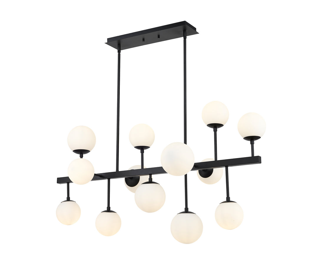 Midnetic 13 Light Linear Chandelier in Matte Black - available from The Lighting Shoppe, trusted by Canadian homeowners