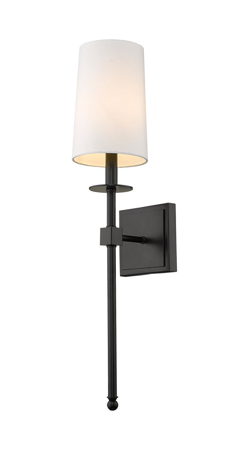 Camila One Light Wall Sconce in Matte Black - available from The Lighting Shoppe, trusted by Canadian homeowners