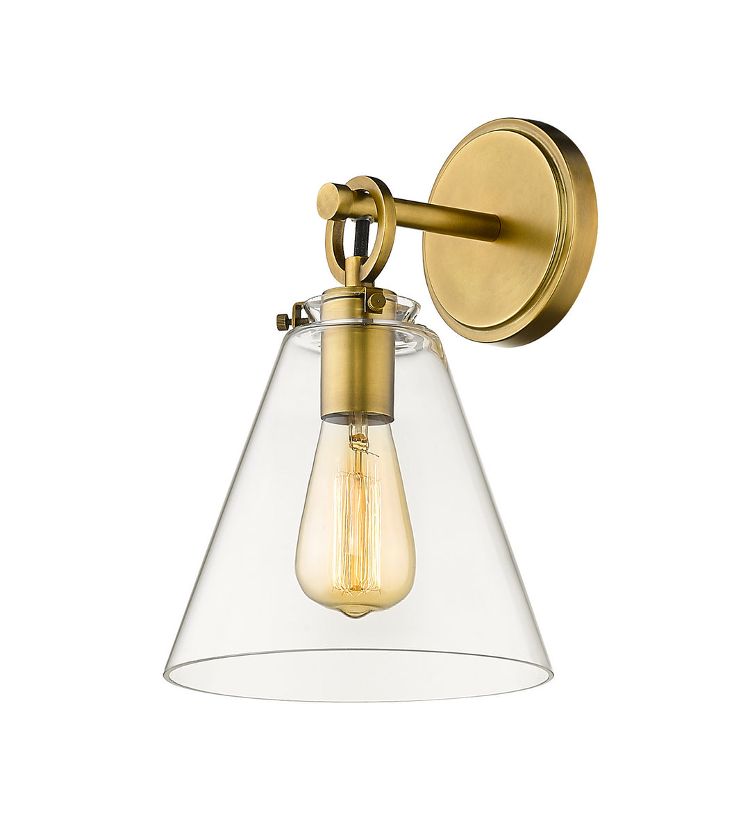 Harper One Light Wall Sconce in Rubbed Brass - available from The Lighting Shoppe, trusted by Canadian homeowners