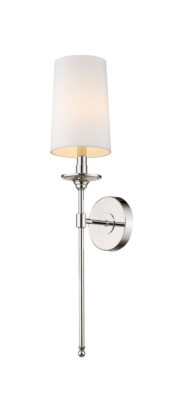 Emily One Light Wall Sconce in Polished Nickel - available from The Lighting Shoppe, trusted by Canadian homeowners