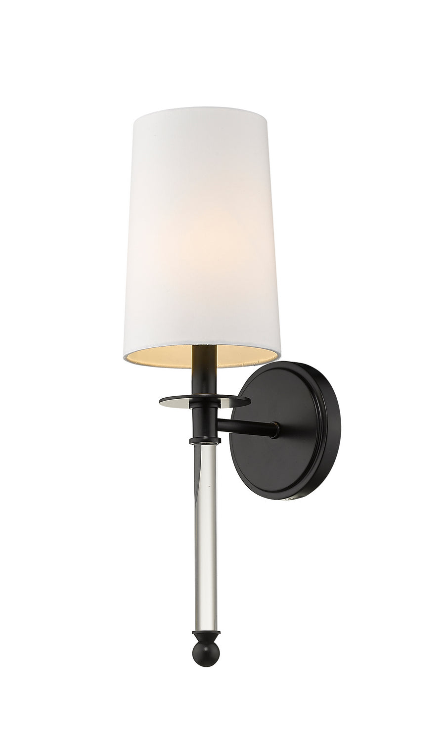 Mila One Light Wall Sconce in Matte Black - available from The Lighting Shoppe, trusted by Canadian homeowners