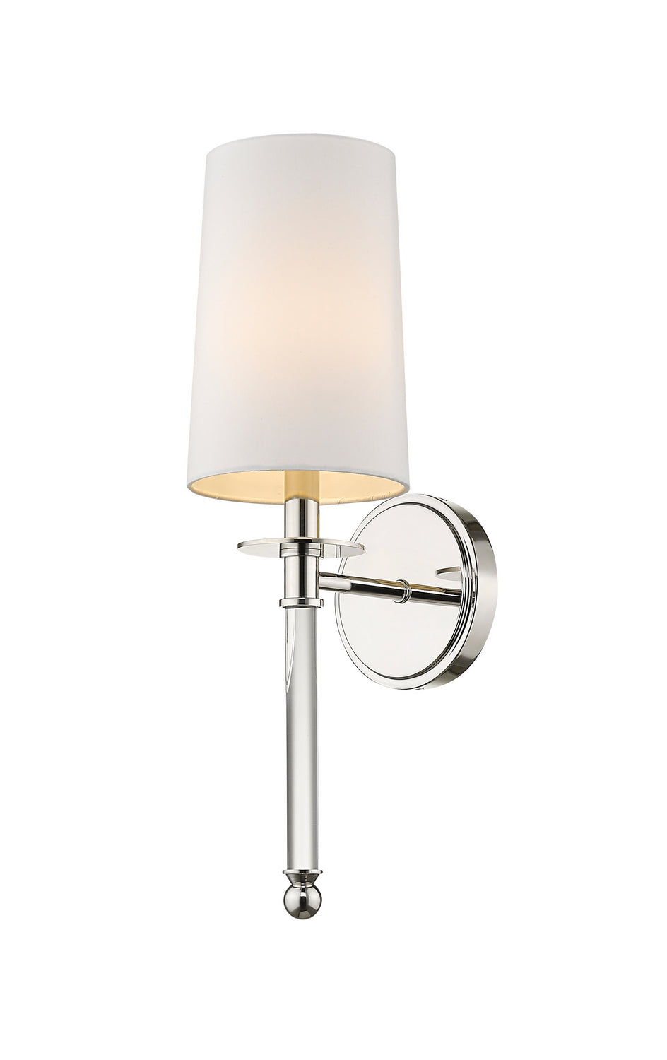Mila One Light Wall Sconce in Polished Nickel - available from The Lighting Shoppe, trusted by Canadian homeowners