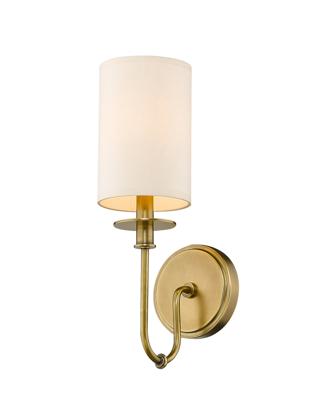 Ella One Light Wall Sconce in Rubbed Brass - available from The Lighting Shoppe, trusted by Canadian homeowners