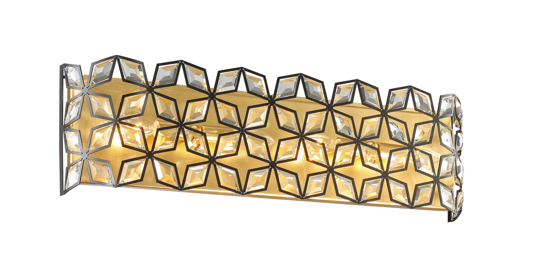 Brookcrest Four Light Bath in Sand Coal With Gold Highlights - available from The Lighting Shoppe, trusted by Canadian homeowners