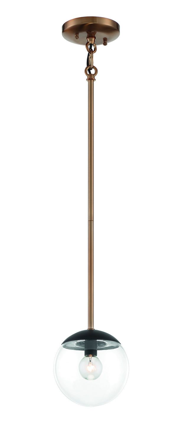 Outer Limits One Light Mini Pendant in Painted Bronze With Natural Brushed Brass - available from The Lighting Shoppe, trusted by Canadian homeowners