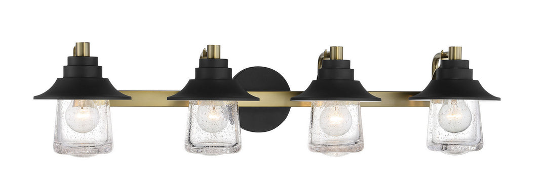 Westfield Manor Four Light Bath in Sand Coal w/Soft Brass - available from The Lighting Shoppe, trusted by Canadian homeowners