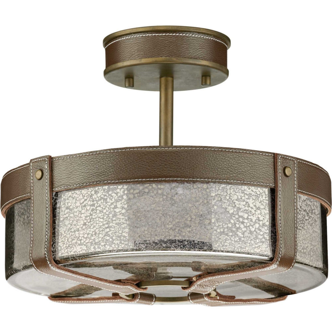 Progress Canada - P350143-161 - Four Light Semi Flush Mount - Point Dume-Rockdance - Aged Brass
