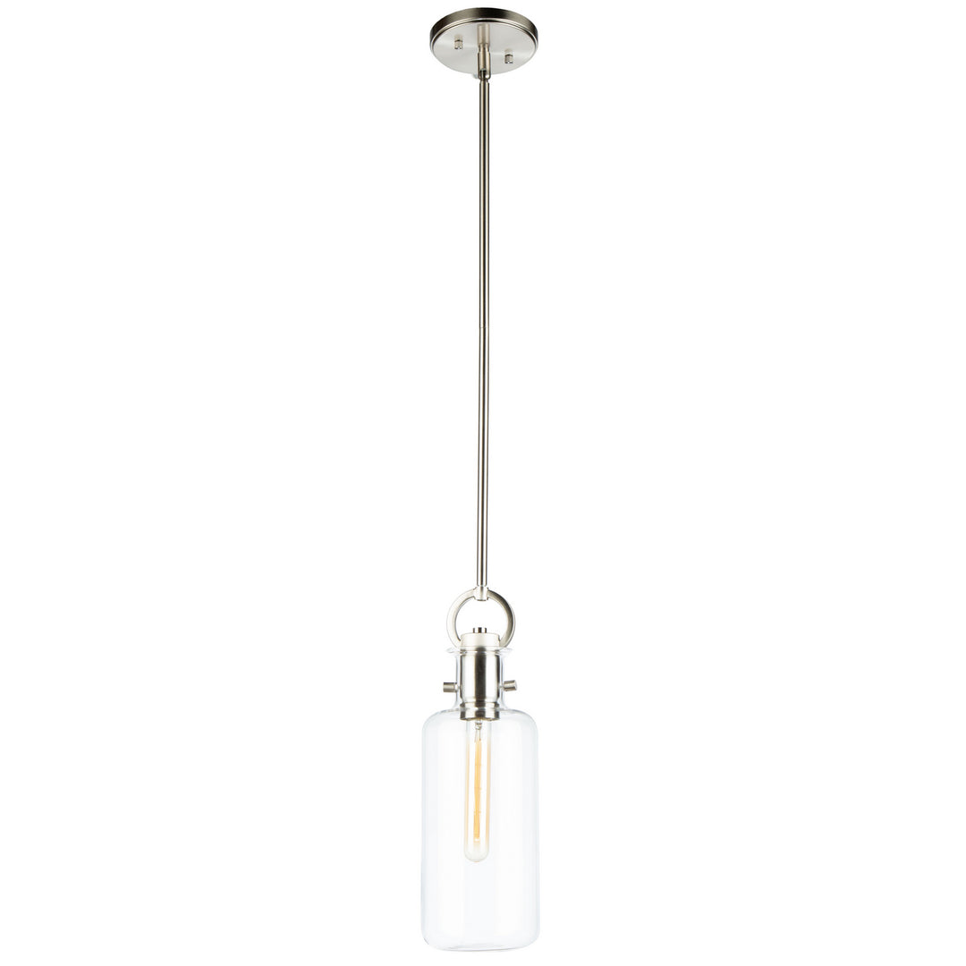 Single One Light Pendant in Satin Nickel - available from The Lighting Shoppe, trusted by Canadian homeowners