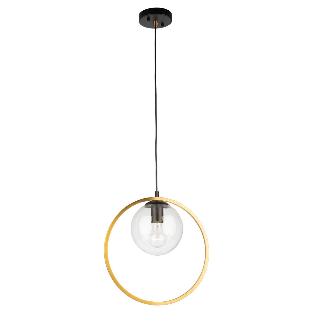 Artcraft Canada - AC10890VB - One Light Pendant - Lugano - Black & Vintage Brass