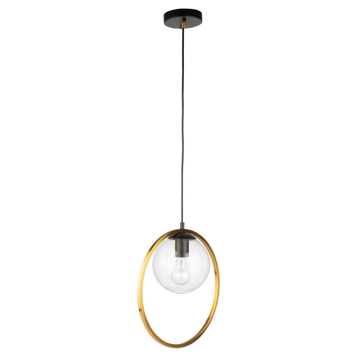 Artcraft Canada - AC10890VB - One Light Pendant - Lugano - Black & Vintage Brass