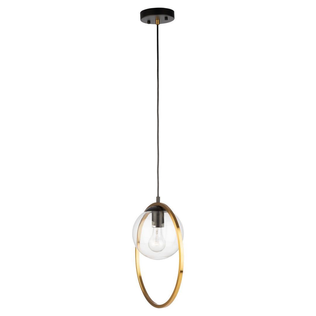 Artcraft Canada - AC10890VB - One Light Pendant - Lugano - Black & Vintage Brass
