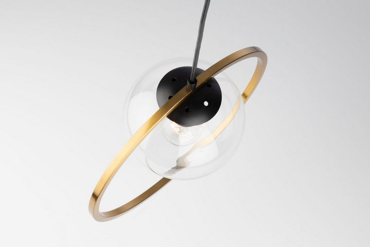 Artcraft Canada - AC10890VB - One Light Pendant - Lugano - Black & Vintage Brass