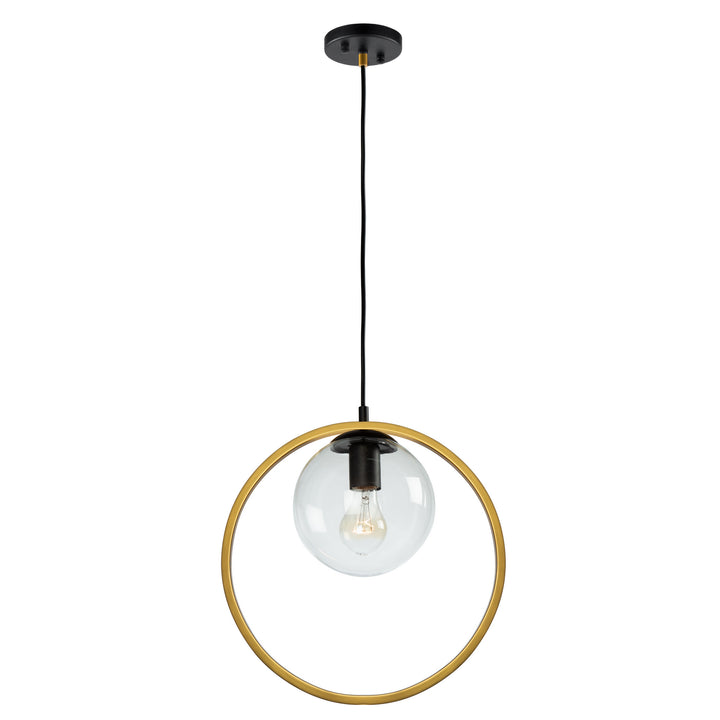 Artcraft Canada - AC10890VB - One Light Pendant - Lugano - Black & Vintage Brass