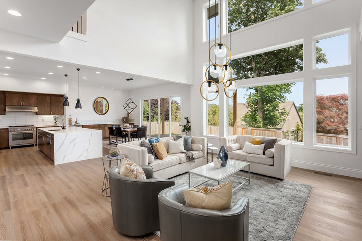 Artcraft Canada - AC10895VB - Five Light Pendant - Lugano - Black & Vintage Brass