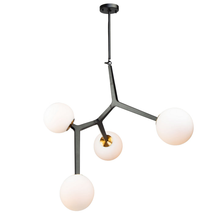 Artcraft Canada - AC10974VB - Four Light Pendant - Ravello - Black & Harvest Brass