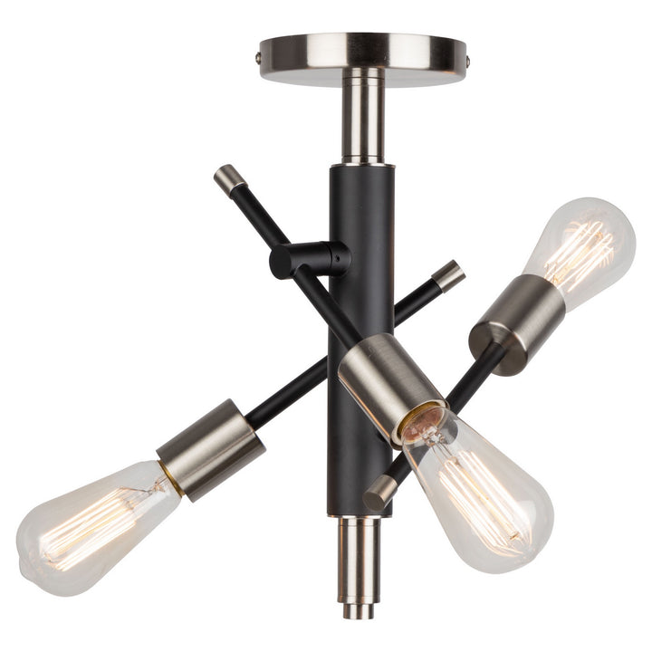 Artcraft Canada - AC11251NB - Three Light Semi Flush Mount - Truro - Black & Brushed Nickel