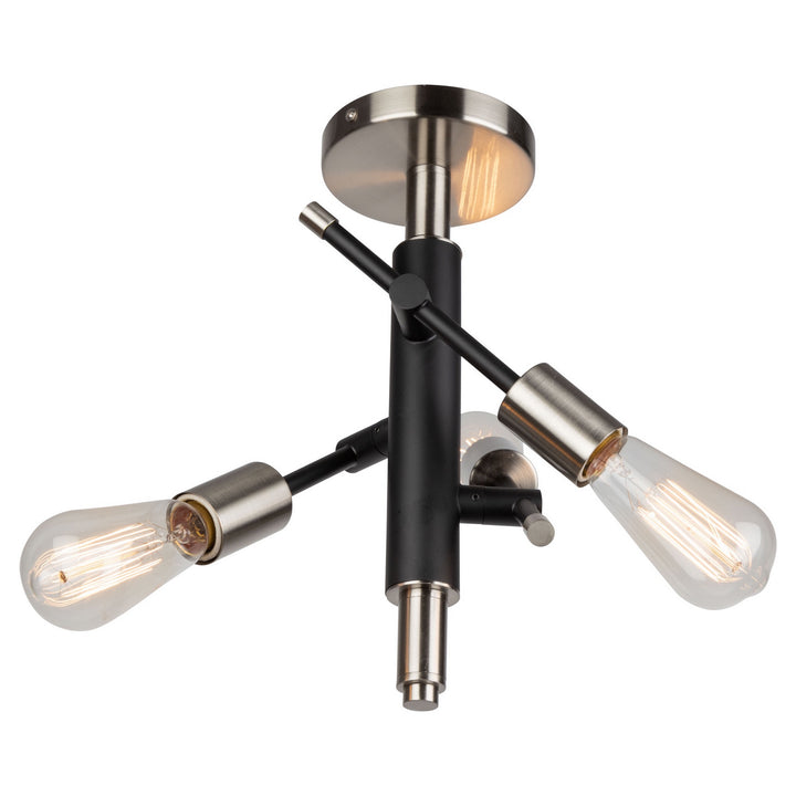 Artcraft Canada - AC11251NB - Three Light Semi Flush Mount - Truro - Black & Brushed Nickel