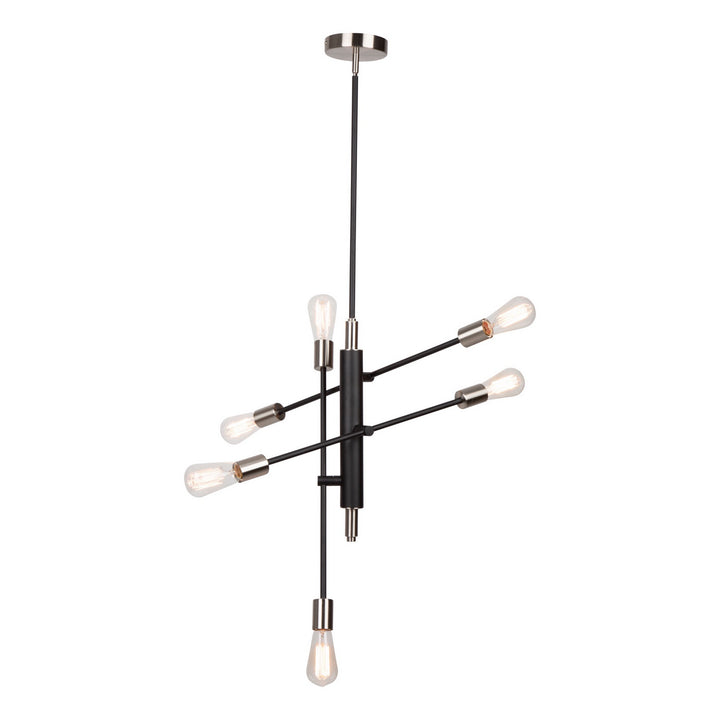 Artcraft Canada - AC11252NB - Six Light Pendant - Truro - Black & Brushed Nickel