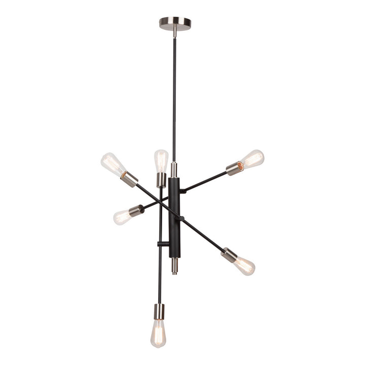 Artcraft Canada - AC11252NB - Six Light Pendant - Truro - Black & Brushed Nickel