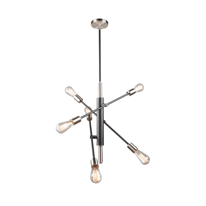 Artcraft Canada - AC11252NB - Six Light Pendant - Truro - Black & Brushed Nickel
