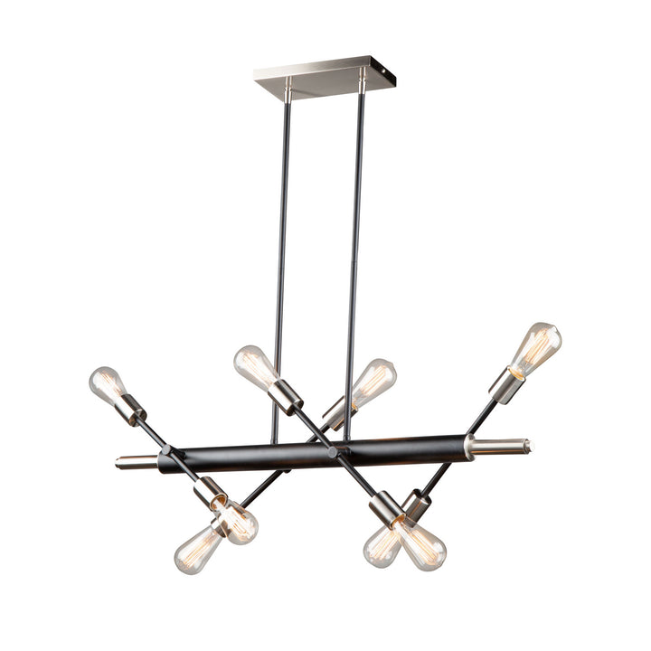 Artcraft Canada - AC11254NB - Eight Light Island Pendant - Truro - Black & Brushed Nickel
