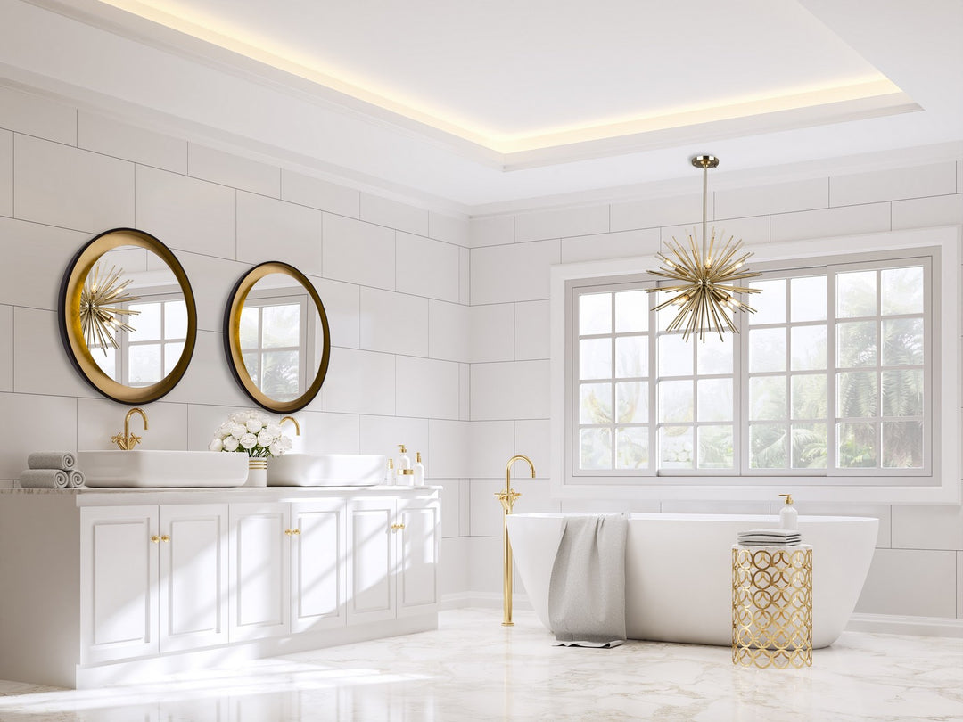 Artcraft Canada - AC11443 - Eight Light Chandelier - Sunburst - Satin Brass