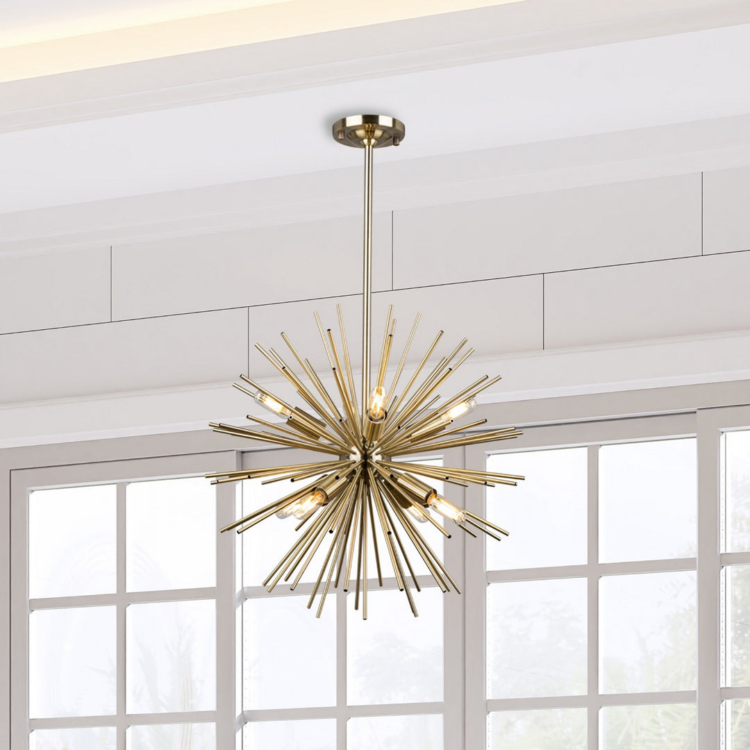 Artcraft Canada - AC11443 - Eight Light Chandelier - Sunburst - Satin Brass
