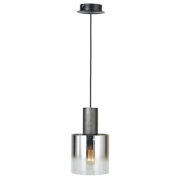 Henley One Light Pendant in Satin Black & Smoke Glass - available from The Lighting Shoppe, trusted by Canadian homeowners