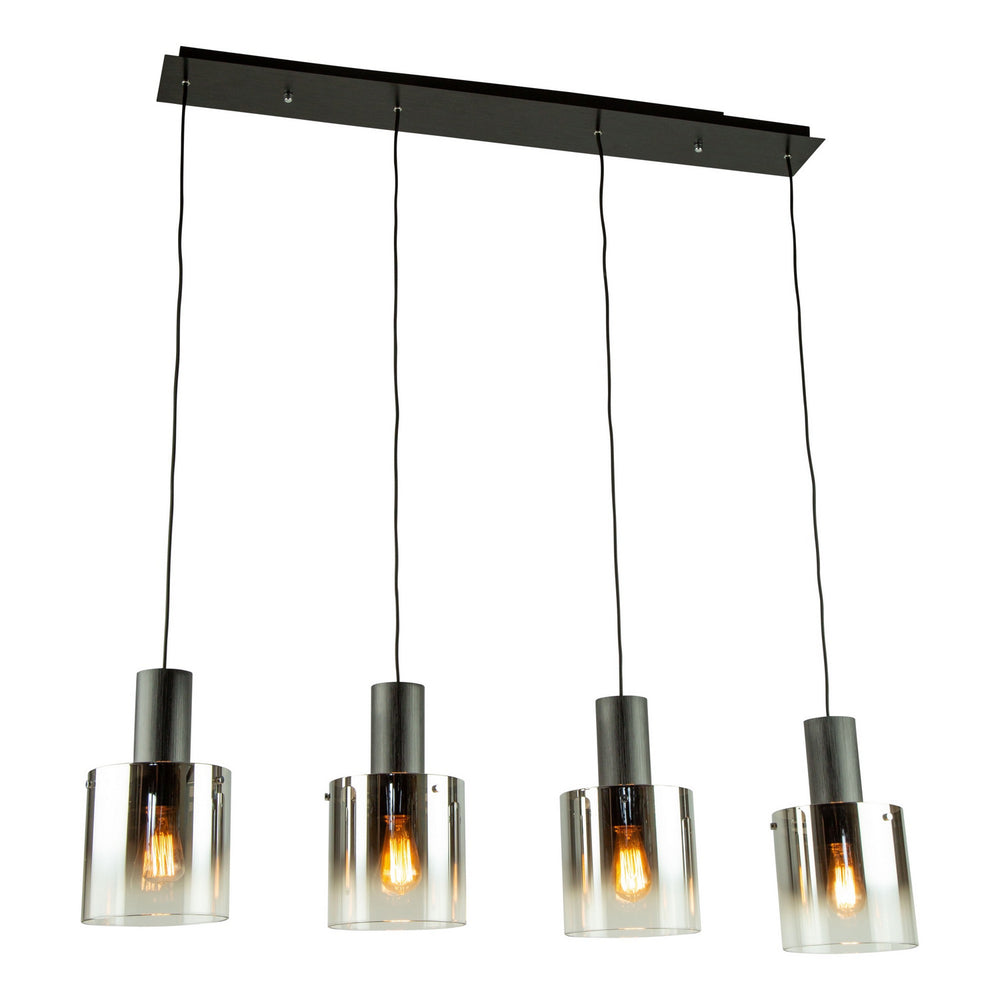 Artcraft Canada - AC11526SM - Four Light Island Pendant - Henley - Satin Black & Smoke Glass