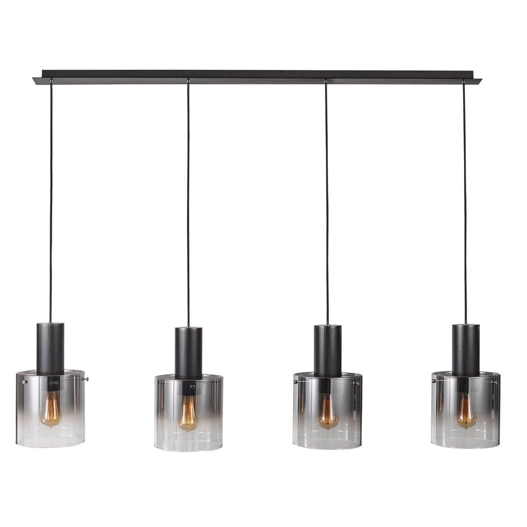 Artcraft Canada - AC11526SM - Four Light Island Pendant - Henley - Satin Black & Smoke Glass