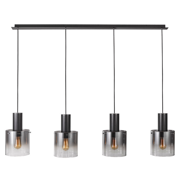 Artcraft Canada - AC11526SM - Four Light Island Pendant - Henley - Satin Black & Smoke Glass